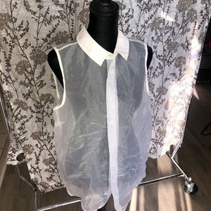 NWT Sheer Elle Button Down